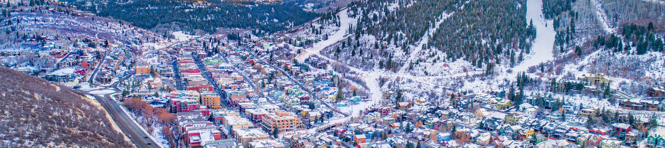 Downtown Park City in the Winter near Main & Sky